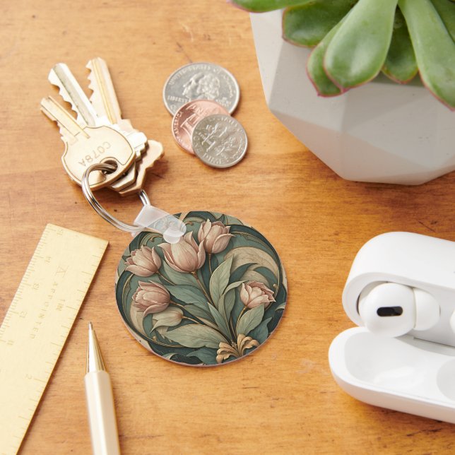 Art Deco Tulips Key Ring (Desk)