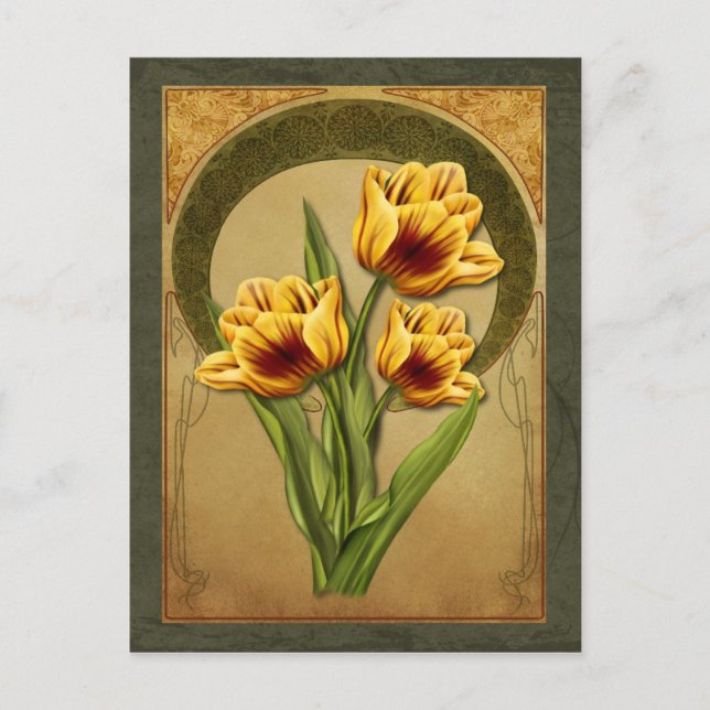 Art Deco Tulips Postcard (Front)