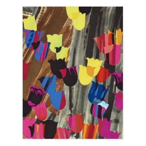 Image of art deco tulips Postcard