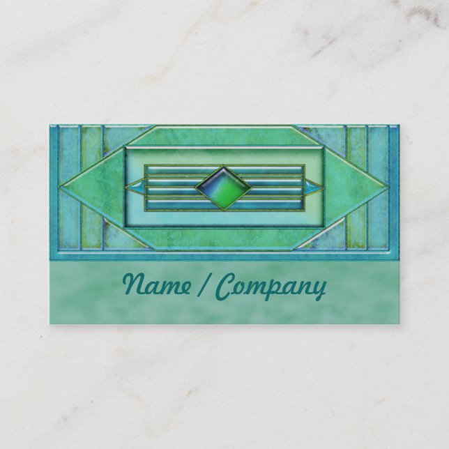 Art Deco Turquise Jewels Business Card (Front)