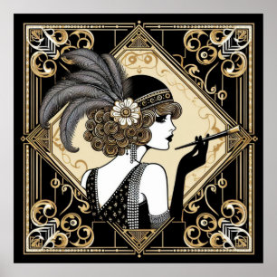 Art Deco Twenties Flapper No 2 Poster