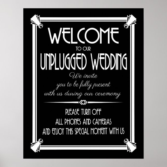 Art Deco unplugged wedding GATSBY print (Front)