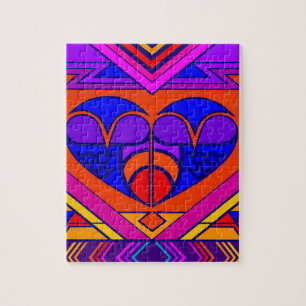Art Deco Valentine Heart Jigsaw Puzzle