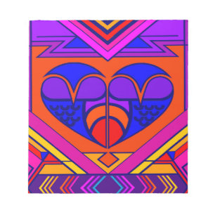 Art Deco Valentine Heart Notepad