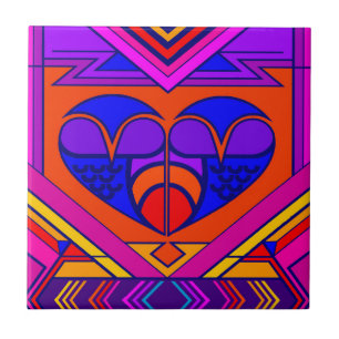 Art Deco Valentine Heart Tile