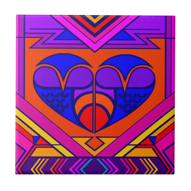 Art Deco Valentine Heart Tile (Front)