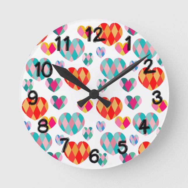 Art Deco Valentine's Round Clock (Front)