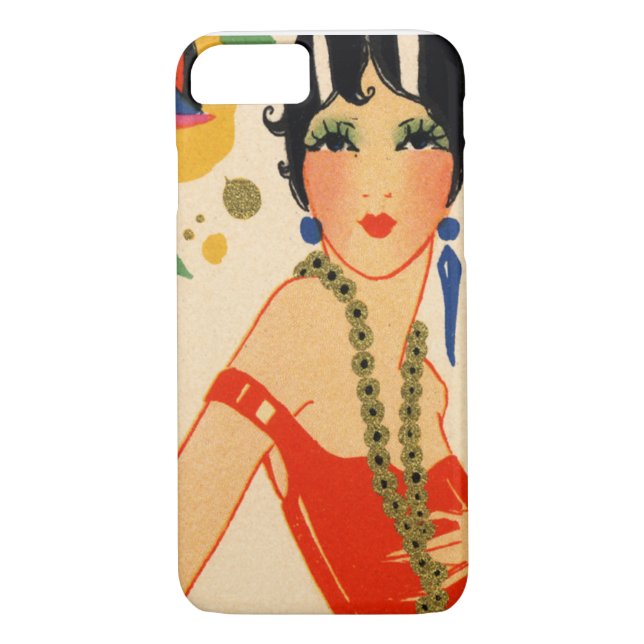 Art Deco Vamp, 1920s Flapper Case-Mate iPhone Case (Back)