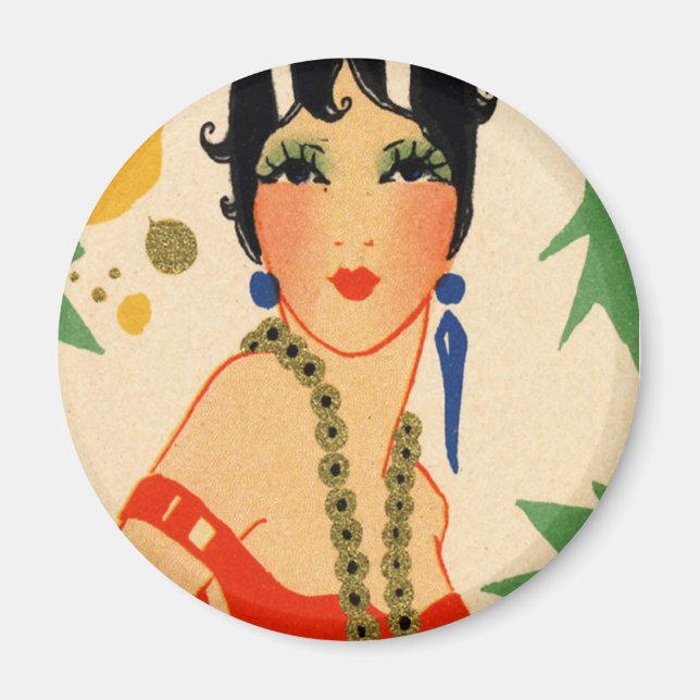 Art Deco Vamp, 1920s Flapper Magnet (Front)