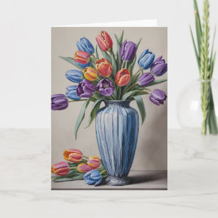 Art Deco Vase of Tulips Card