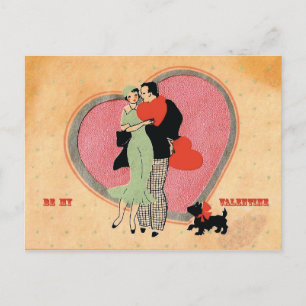 Art Deco ~ Vintage Be My Valentine Holiday Postcard