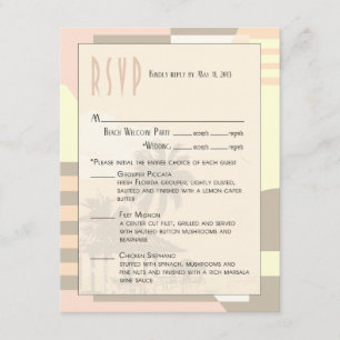 Art Deco Vintage Beach RSVP   blush