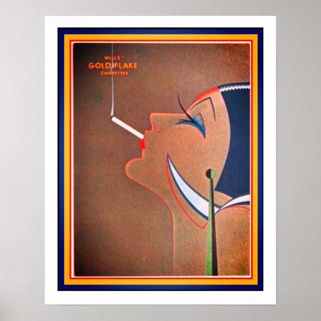Art Deco Vintage Cigarette Ad Poster  (Front)