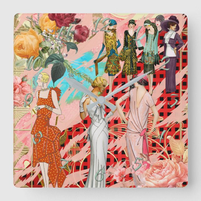 Art Deco Vintage Fashion Acrylic Wall Clock (Front)