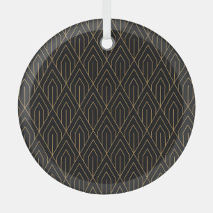 Art Deco: vintage geometric wallpaper. Glass Tree Decoration