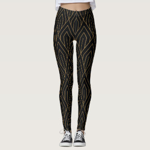 Art Deco: vintage geometric wallpaper. Leggings