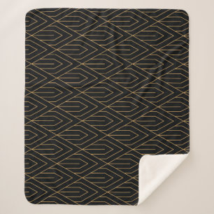 Art Deco: vintage geometric wallpaper. Sherpa Blanket