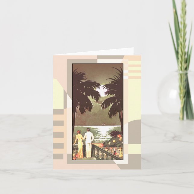 Art Deco Vintage Miami Beach | blush Card (Front)