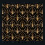Art Deco, vintage minimalistic pattern. Poster<br><div class="desc">Seamless Art Deco Pattern. Vintage minimalistic background. Abstract Luxury Illustration. Step into African style with this decorative pattern on a black background. Chic and cultural! Art Deco Luxury: Vintage minimalistic background. flower, background, pattern, abstract, illustration, texture, decor, fashion, nature, vintage, gold, floral, autumn, retro, line, seamless, wave, leaves, geometric, asian...</div>