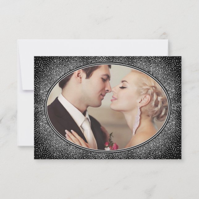 Art Deco Vintage Photo Wedding Thank You Cards (Front)
