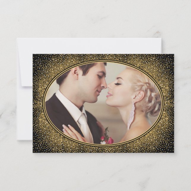 Art Deco Vintage Photo Wedding Thank You Cards (Front)