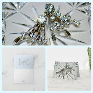 Art Deco Vintage Rhinestone Earrings Note Card