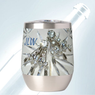 Art Deco Vintage Rhinestone with Initials