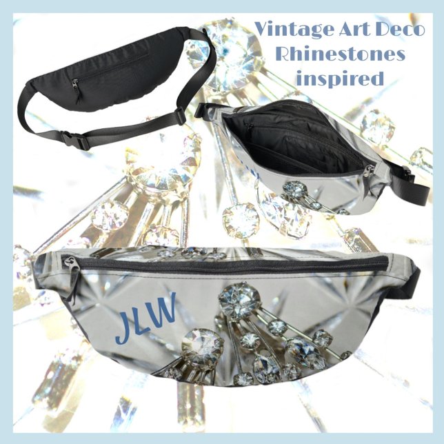 Art Deco Vintage Rhinestones Silvery Grey Bum Bags (Creator Uploaded)