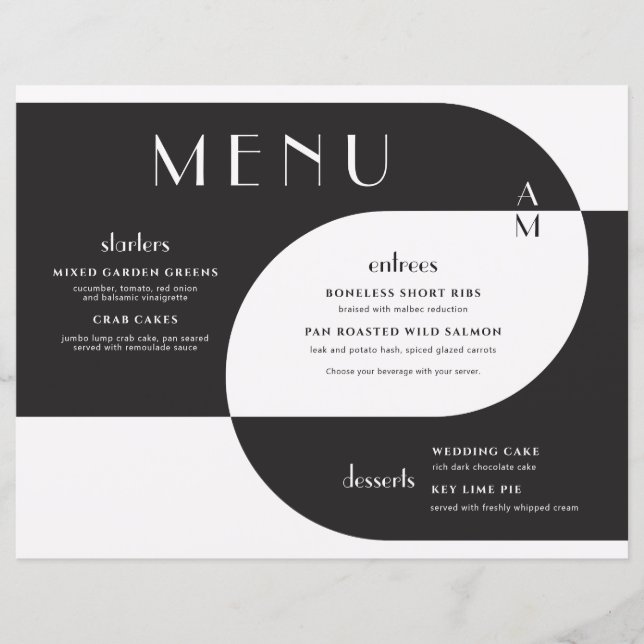 Art Deco Vintage Wedding Black White (Front)