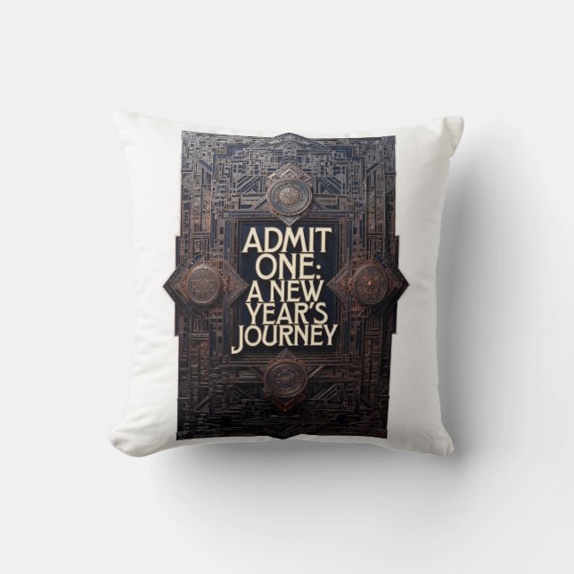 Art Deco VIP Pass T-Shirt, Premium New Year Cushion (Front)