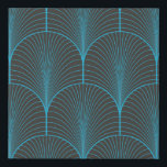 Art deco wallpaper: black and blue pattern faux canvas print<br><div class="desc">Vintage black and blue seamless art deco wallpaper pattern
Classic black and blue art deco wallpaper,  so stylish!
Vintage art deco wallpaper: Classic black and blue elegance.
art,  pattern,  seamless,  simple,  background,  abstract,  texture,  decor,  vintage,  illustration,  retro,  line,  geometric,  fabric,  ornament,  old,  modern,  beautiful,  shape,  textile</div>