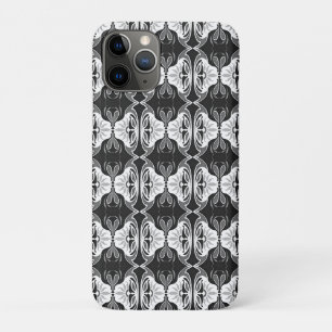 Art Deco wallpaper pattern - black and white iPhone 11 Pro Case