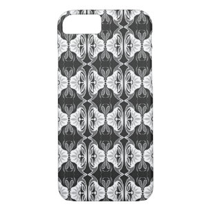 Art Deco wallpaper pattern - black and white iPhone 8/7 Case