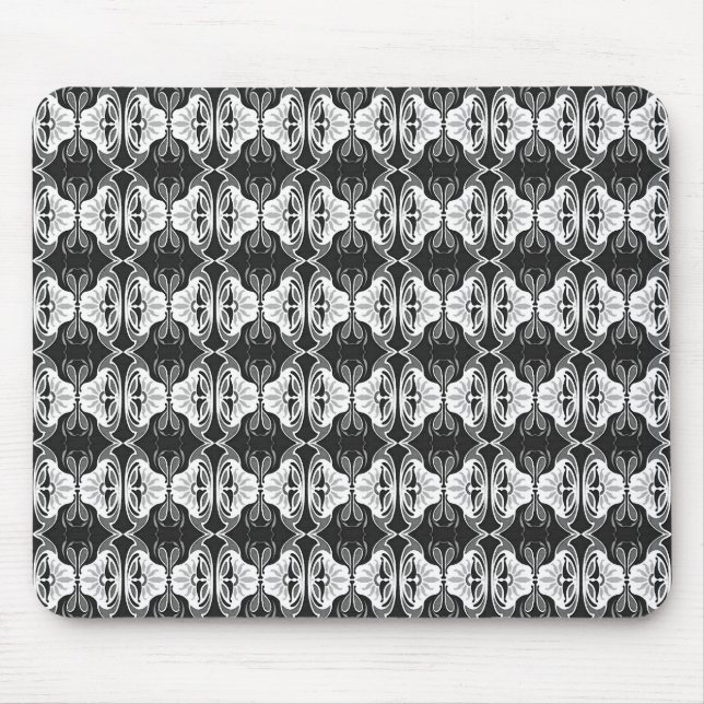 Art Deco wallpaper pattern - black and white Mouse Mat (Front)