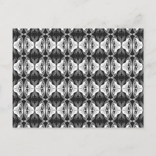 Art Deco wallpaper pattern - black and white Postcard