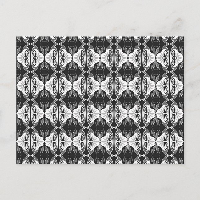 Art Deco wallpaper pattern - black and white Postcard (Front)