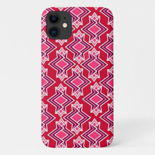 Art Deco Wallpaper Pattern, Burgundy Wine iPhone 11 Case