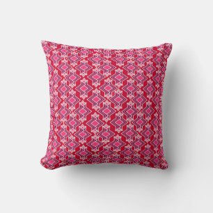 Art Deco Wallpaper Pattern, Burgundy Wine Cushion