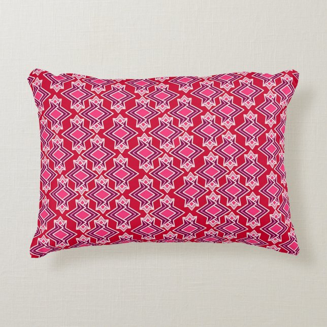 Art Deco Wallpaper Pattern, Burgundy Wine Decorative Cushion (Front)