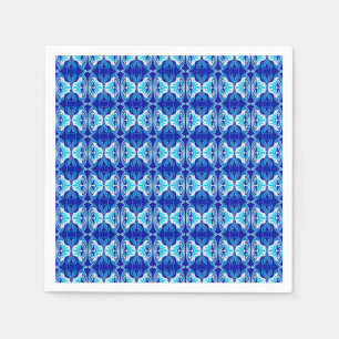 Art Deco wallpaper pattern - cobalt blue and white Napkin