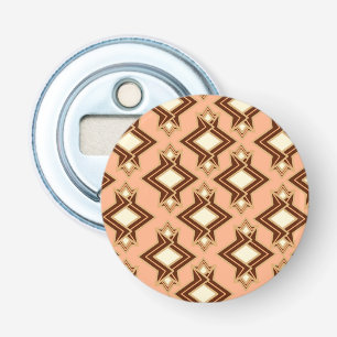 Art Deco Wallpaper Pattern, Coral and Brown Bottle Opener