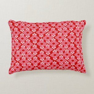 Art Deco Wallpaper Pattern, Dark Red and Pink Decorative Cushion