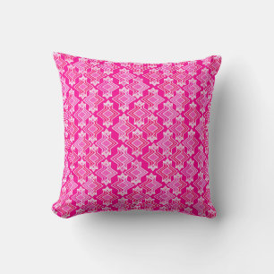 Art Deco Wallpaper Pattern, Fuchsia Pink Cushion