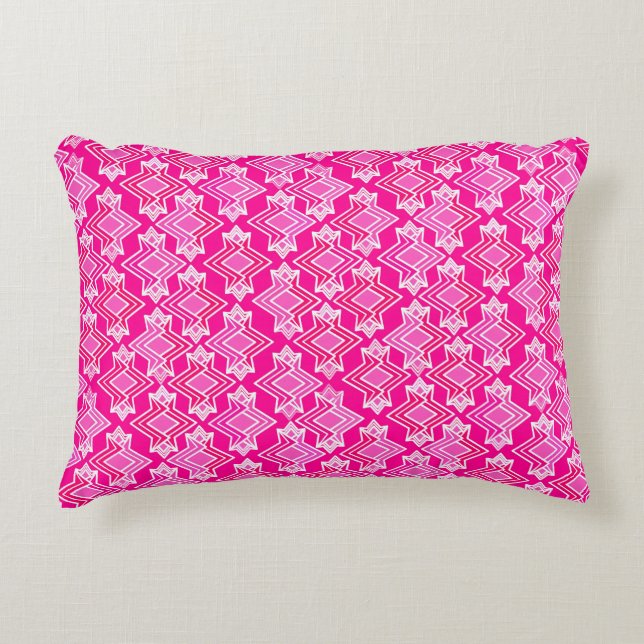Art Deco Wallpaper Pattern, Fuchsia Pink Decorative Cushion (Front)
