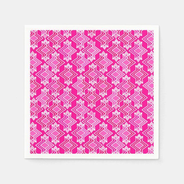Art Deco Wallpaper Pattern, Fuchsia Pink Napkin (Front)