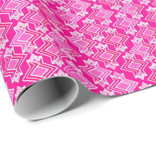 Art Deco Wallpaper Pattern, Fuchsia Pink Wrapping Paper