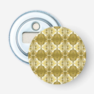 Art Deco wallpaper pattern - gold and white Bottle Opener