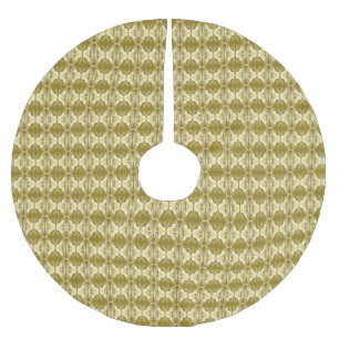 Art Deco wallpaper pattern - gold and white Brushed Polyester Tree Skirt