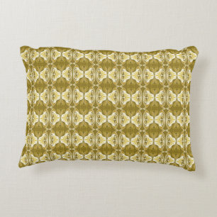Art Deco wallpaper pattern - gold and white Decorative Cushion