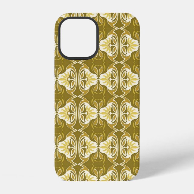 Art Deco wallpaper pattern - gold and white iPhone Case (Back)
